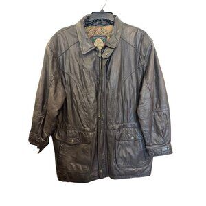 Vintage Members Only Mens Brown Genuine Leather Jacket Size XL